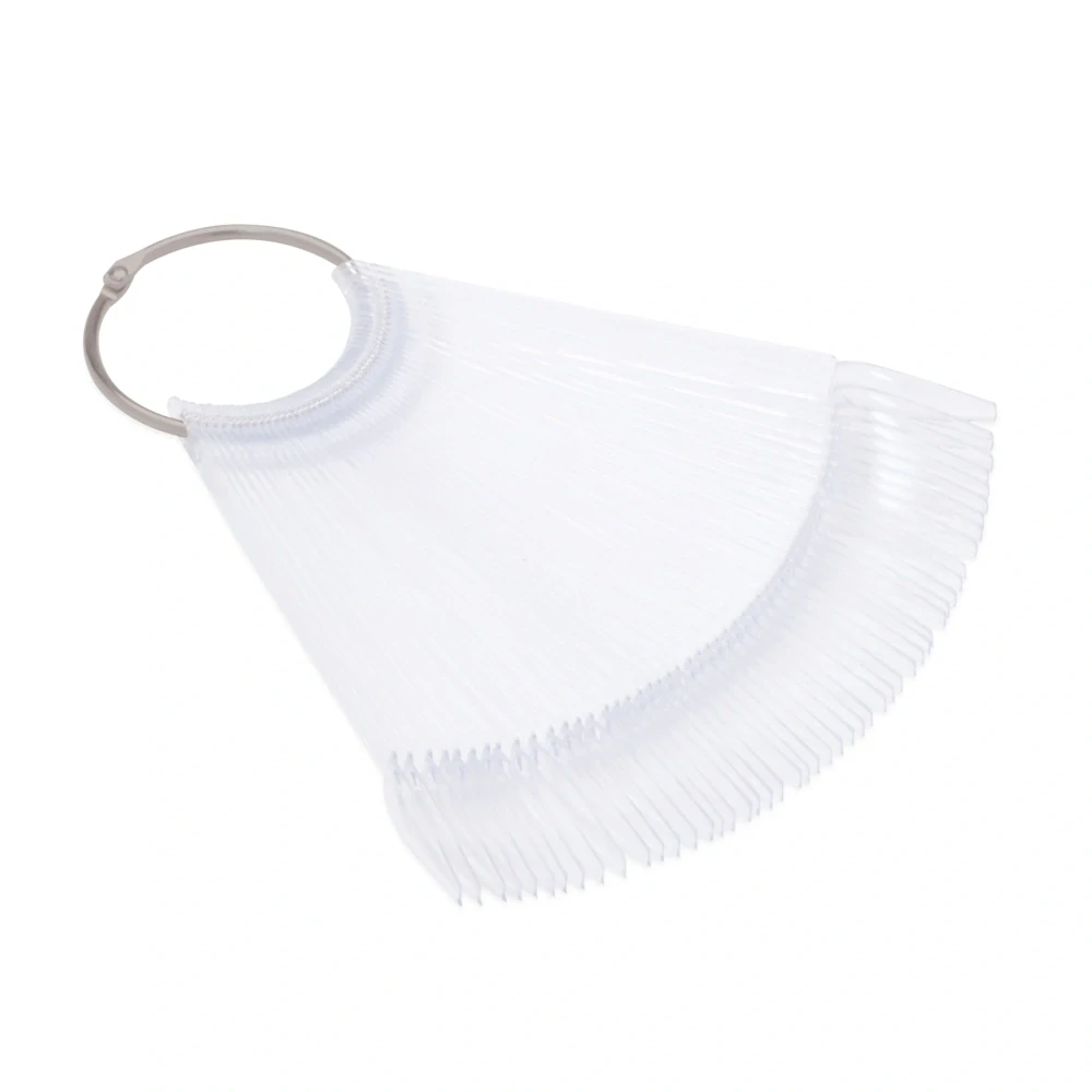 Vzorník na UV gel/ gel lak/ lak, CLEAR - tvar balerina, vějíř
