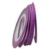 Samolepící zdobící páska na nehty sparkle fialová, 1mm
