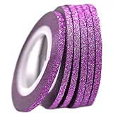 Samolepící zdobící páska na nehty sparkle fialová, 3mm