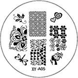 Razítkovací destička XYA05 - srdíčka, vážka