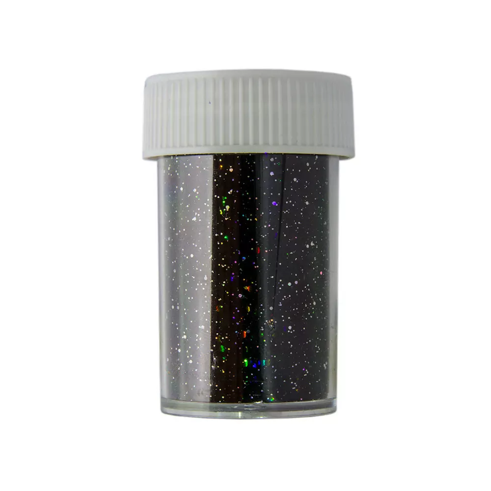 Zdobicí fólie na nehty - Holographic Black  Dots, 100cm