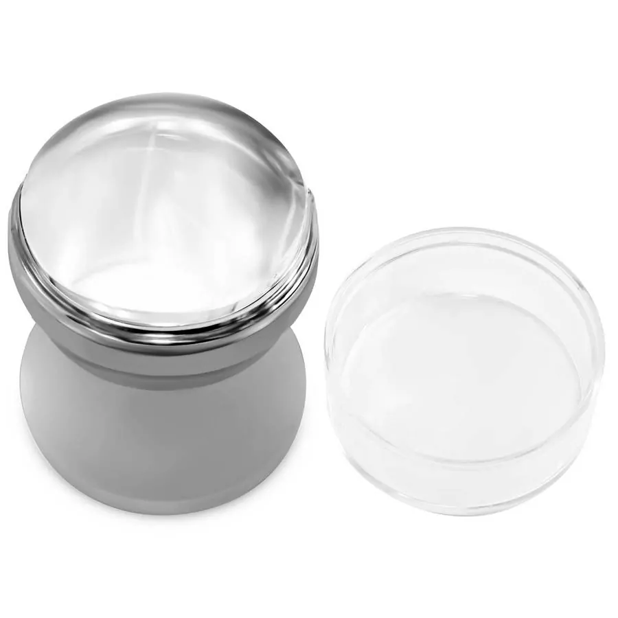 Silikonové razítko na nehty XL - stříbrná