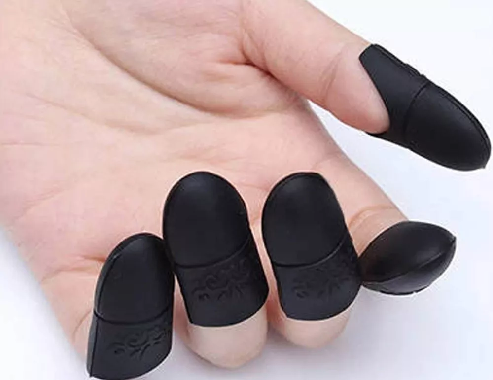 Silikonové náprstky na odstranění gel laku Black