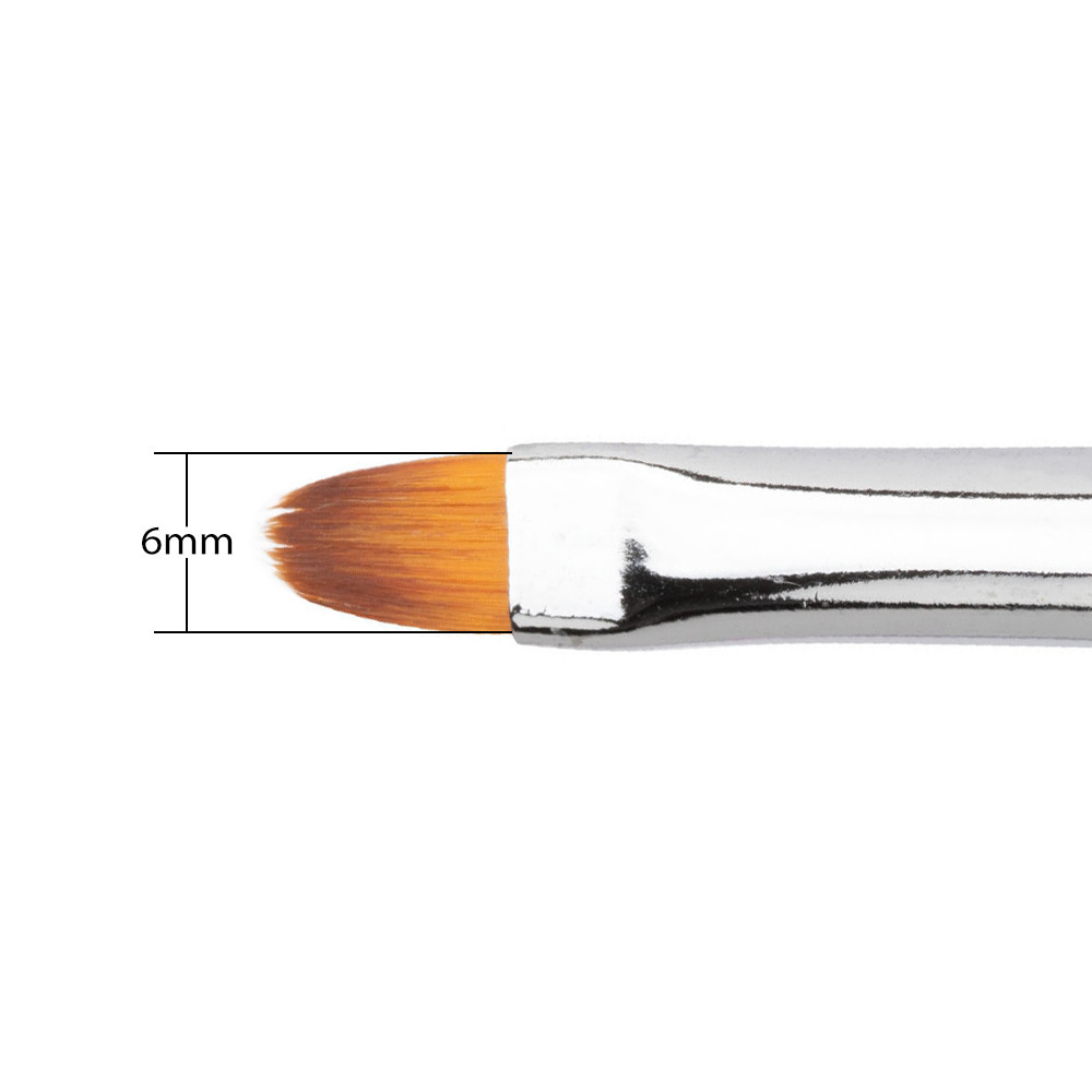 Štětec na UV gel, Rainbow NYLON - Oval 6