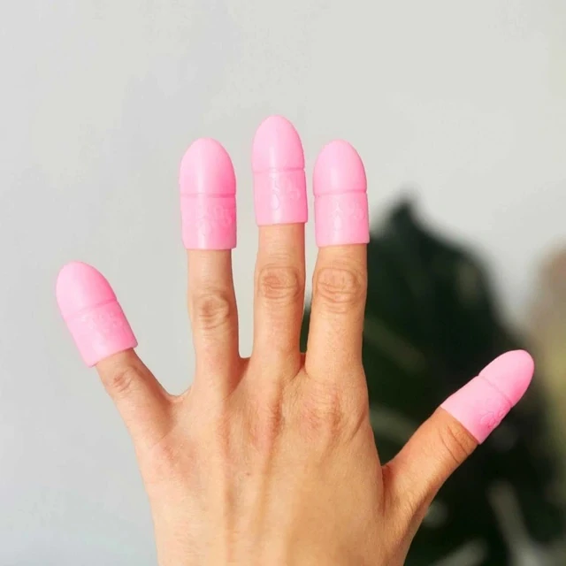 Silikonové náprstky na odstranění gel laku Pink