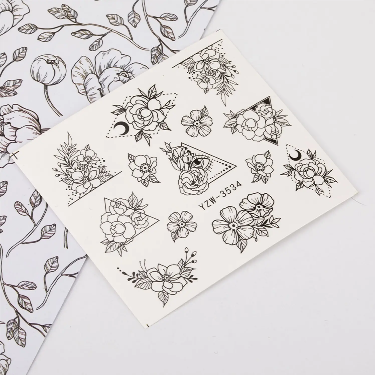 Vodolepky na nehty - Flowers YZW-3534