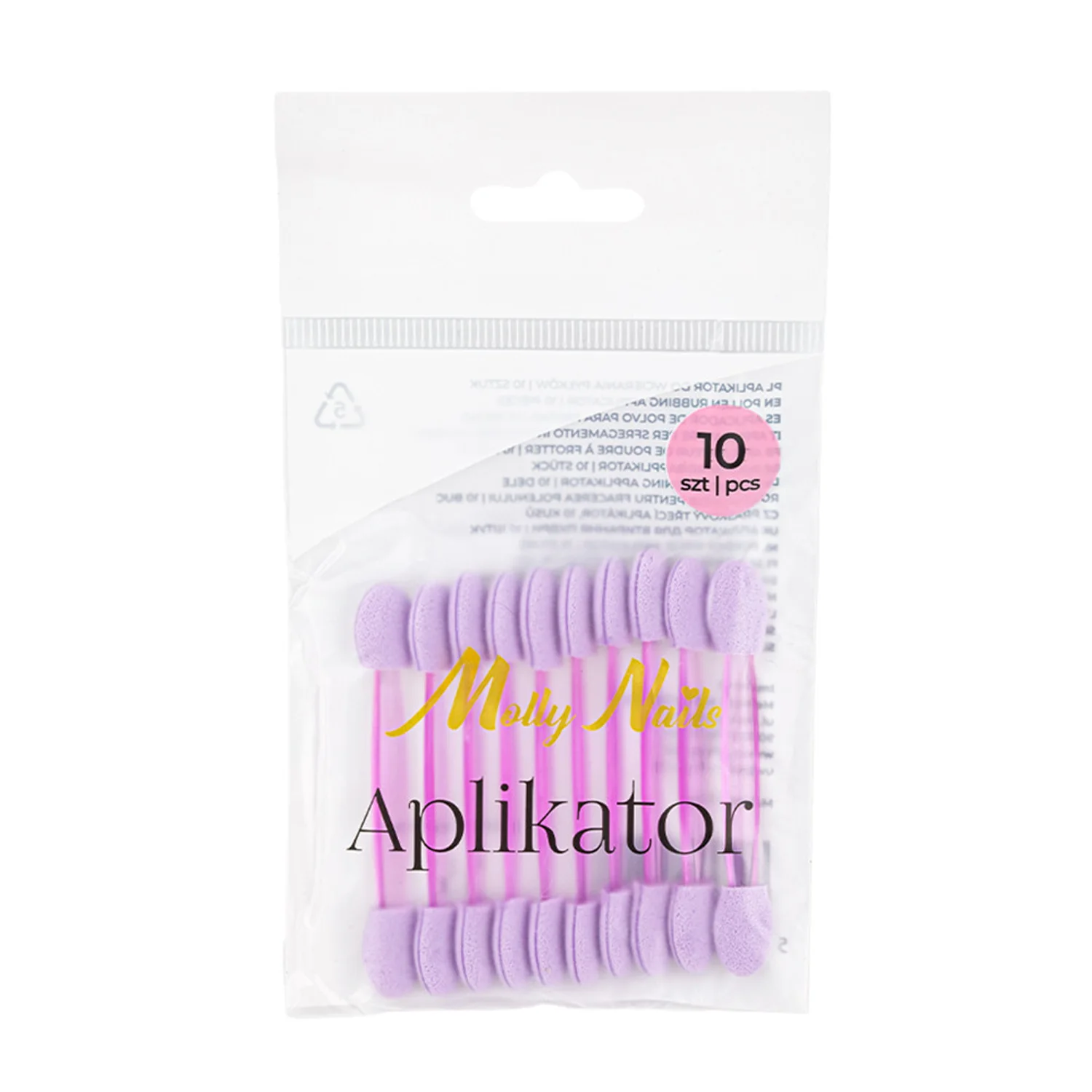 Aplikátor pro lešticí pigmenty - Violet, 10ks