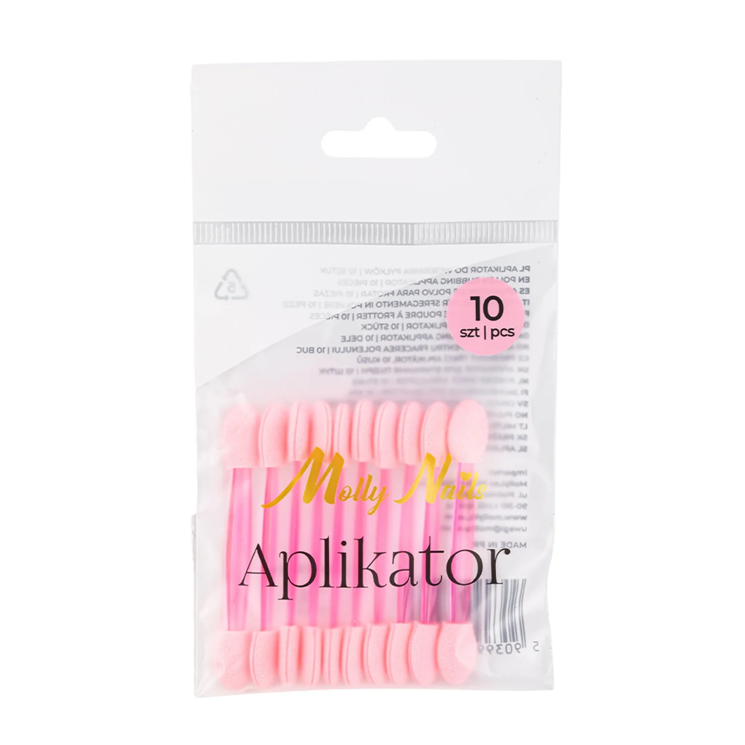 Aplikátor pro lešticí pigmenty - Pink, 10ks