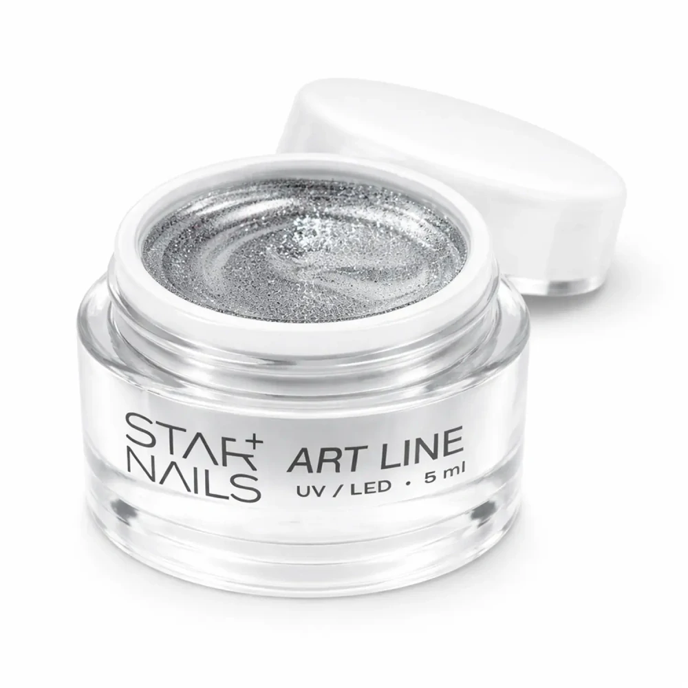 UV/LED Gel Art Line, 5ml, SN 1703 - Silver - barevný gel