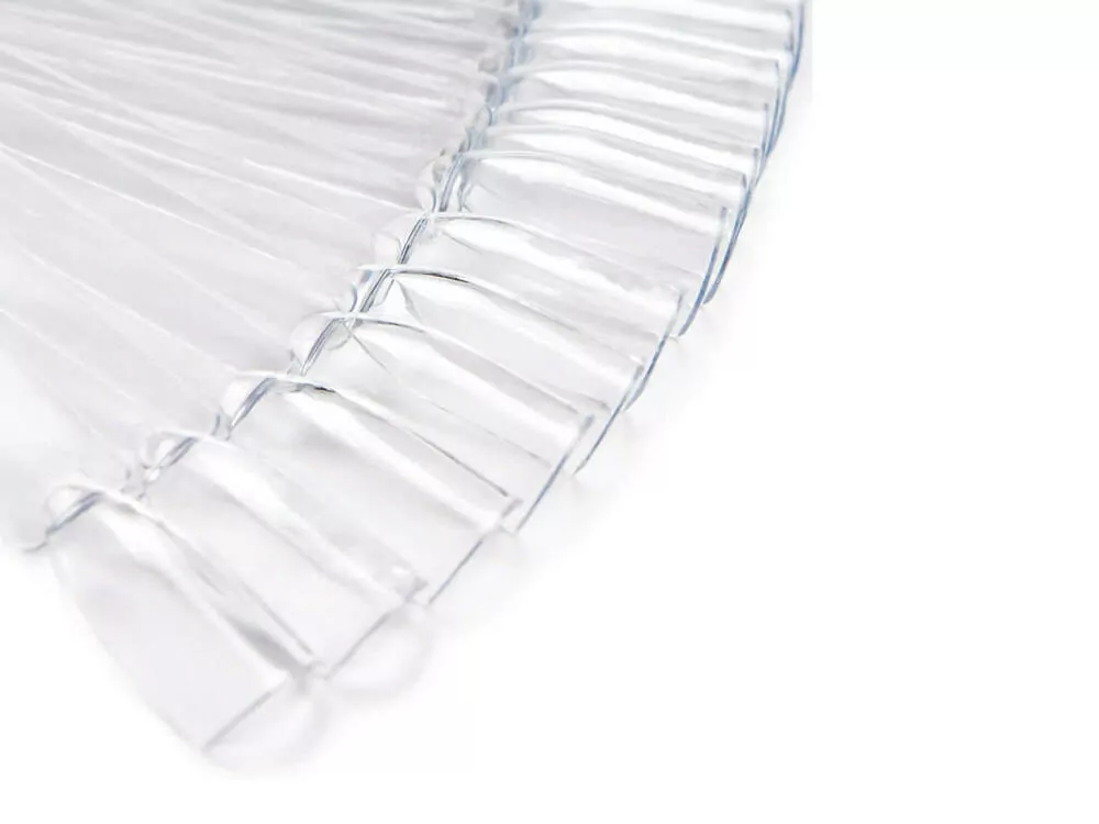 Vzorník na UV gel/ gel lak/ lak, CLEAR - tvar squoval, vějíř