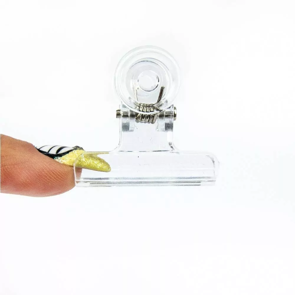 Svorka na pinčování/ Klip na nehty, 3 cm - transparentní