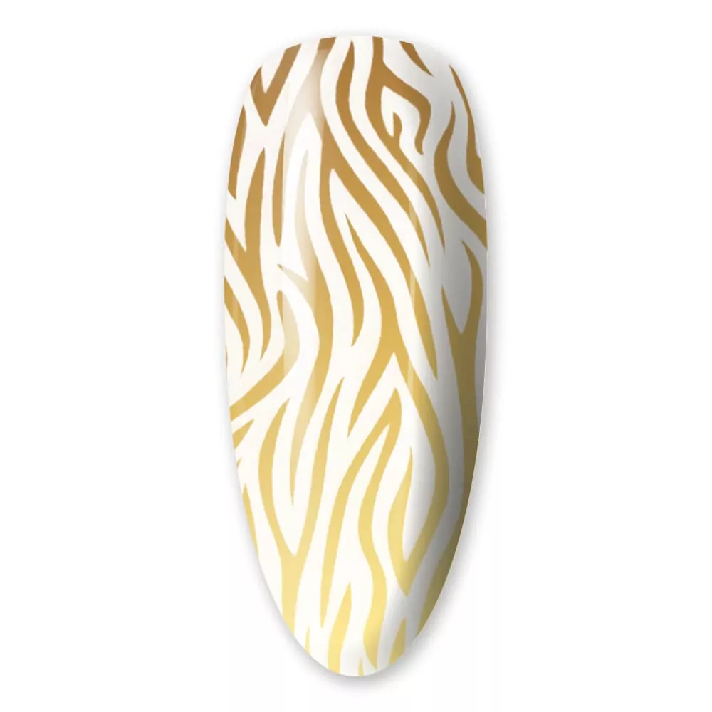 Zdobicí fólie na nehty - Gold Zebra, 100cm