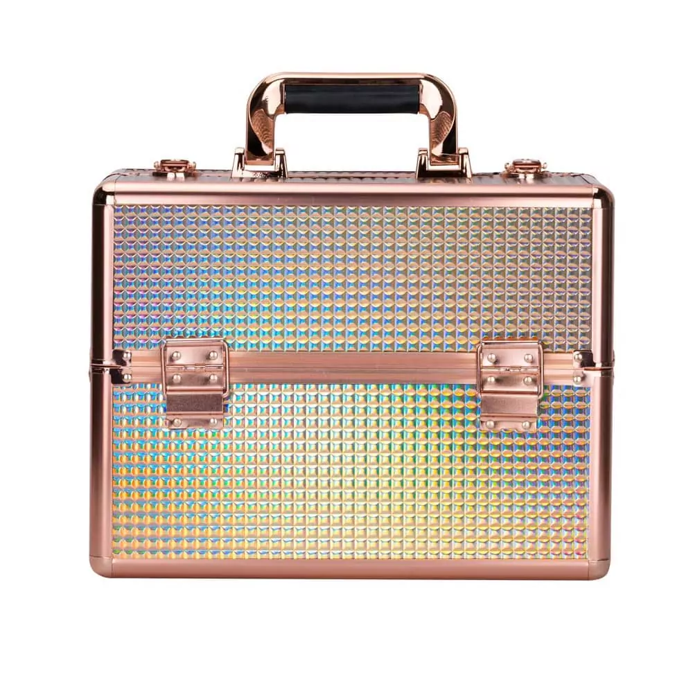 Kosmetický kufr - Rainbow Dot Rose Gold, XL