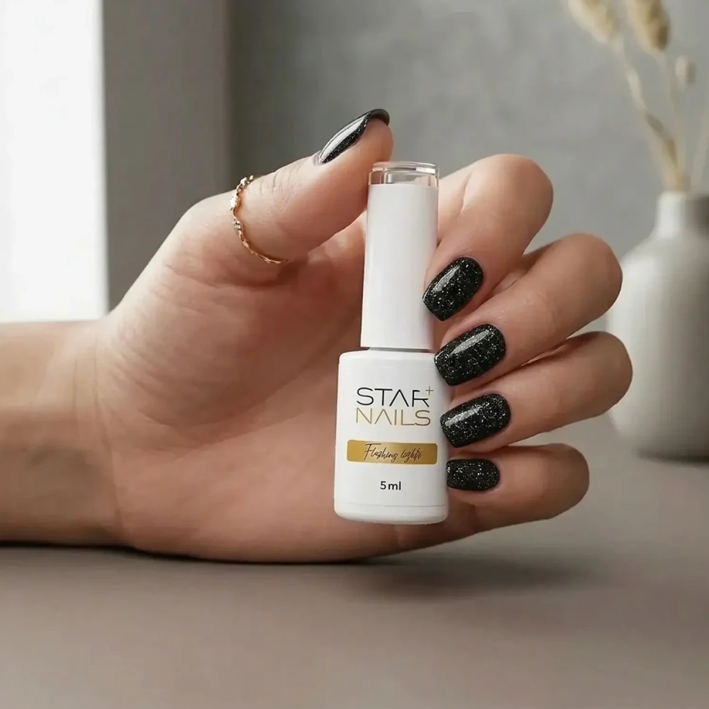 UV/LED Gel Polish Flashing Lights, 5ml - 022, Mirage - sametově černý gel lak