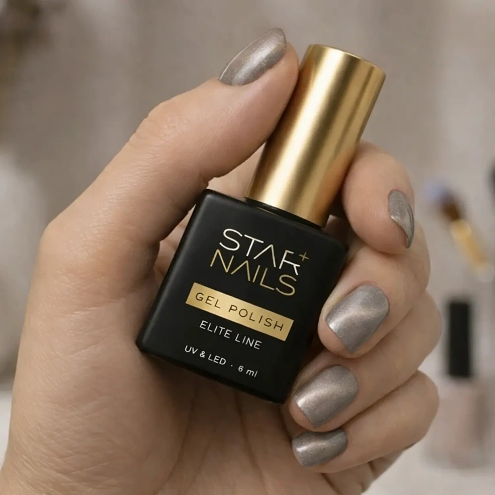 UV/LED Gel Polish Elite Line Cat Eye, 6ml - 001, Nomad - kouřově béžový gel lak