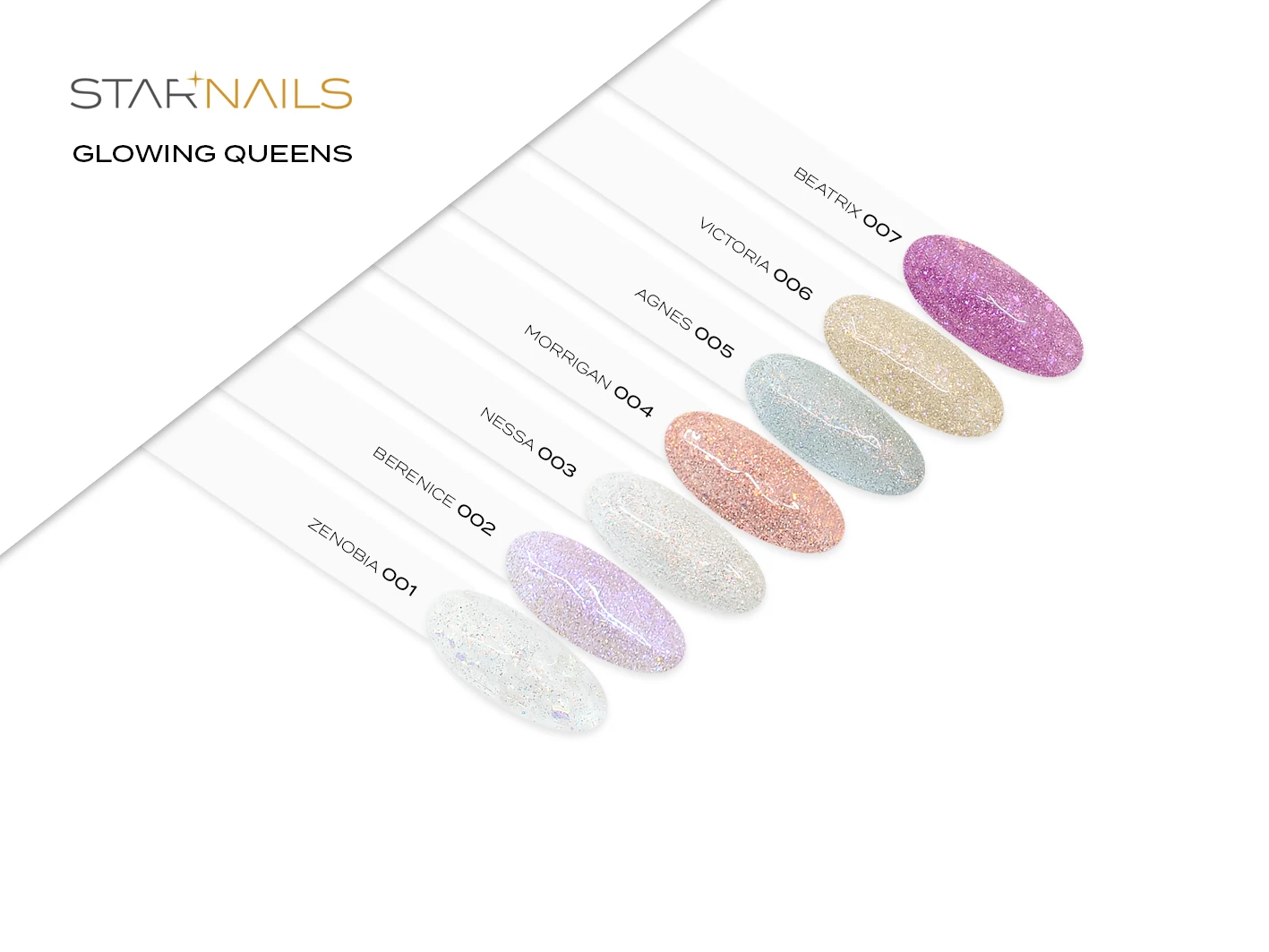UV/LED Gel Glowing Queens, 5ml - 001, Zenobia - efektový stavební gel