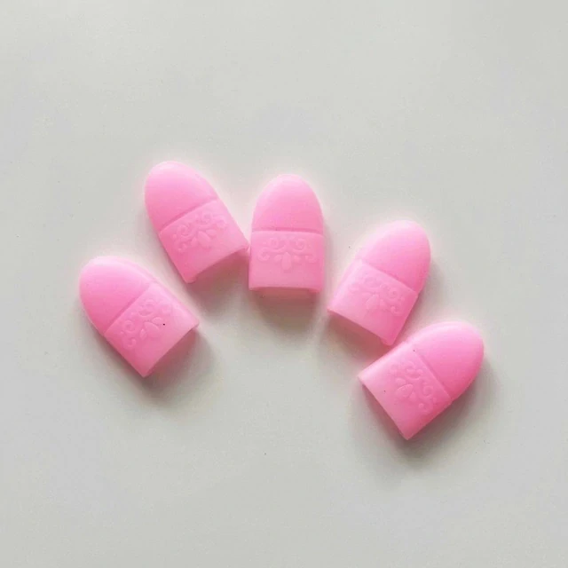 Silikonové náprstky na odstranění gel laku Pink