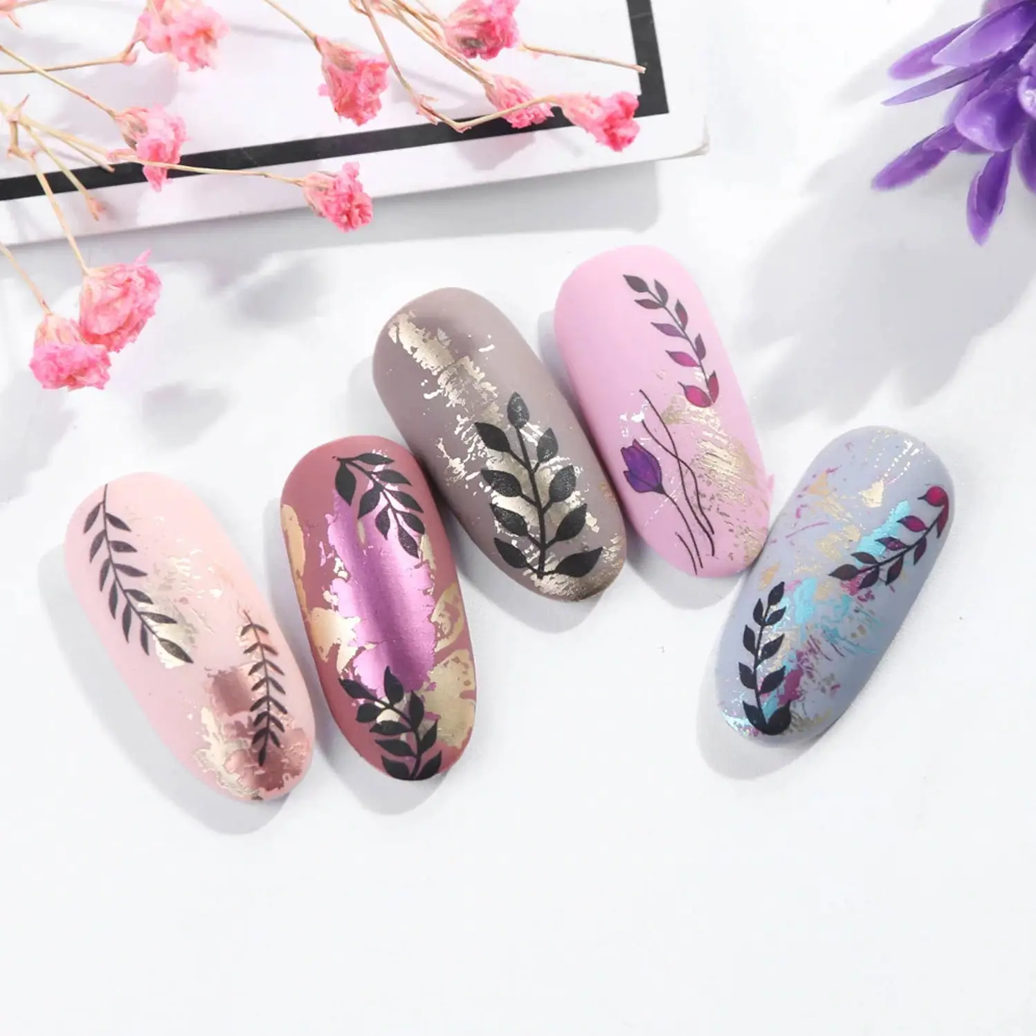 Vodolepky na nehty - Flowers STZ-810
