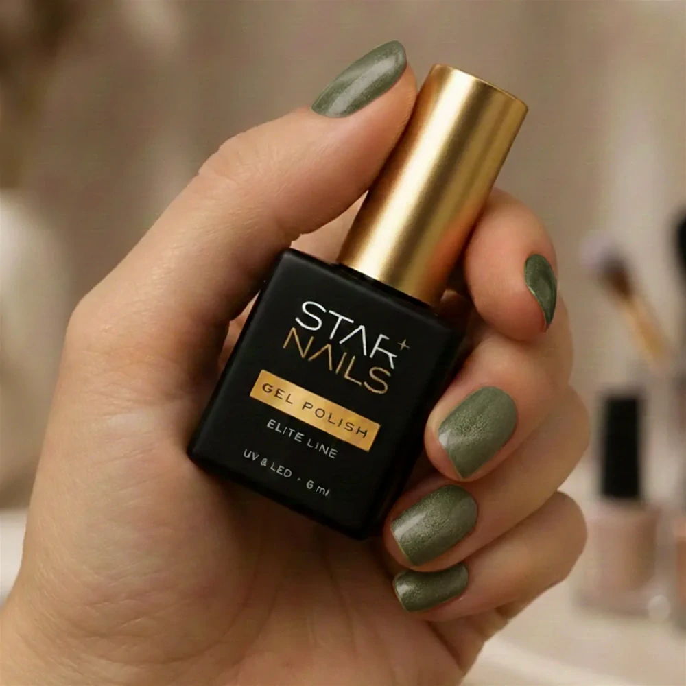 UV/LED Gel Polish Elite Line Cat Eye, 6ml - 011, Olive Mist - olivově zelený gel lak