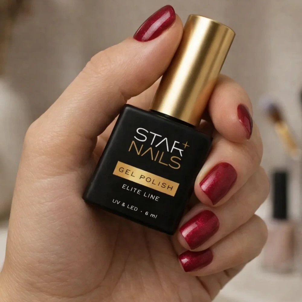 UV/LED Gel Polish Elite Line Cat Eye 6ml - 012, Ruby Flame - rubínově červený gel lak