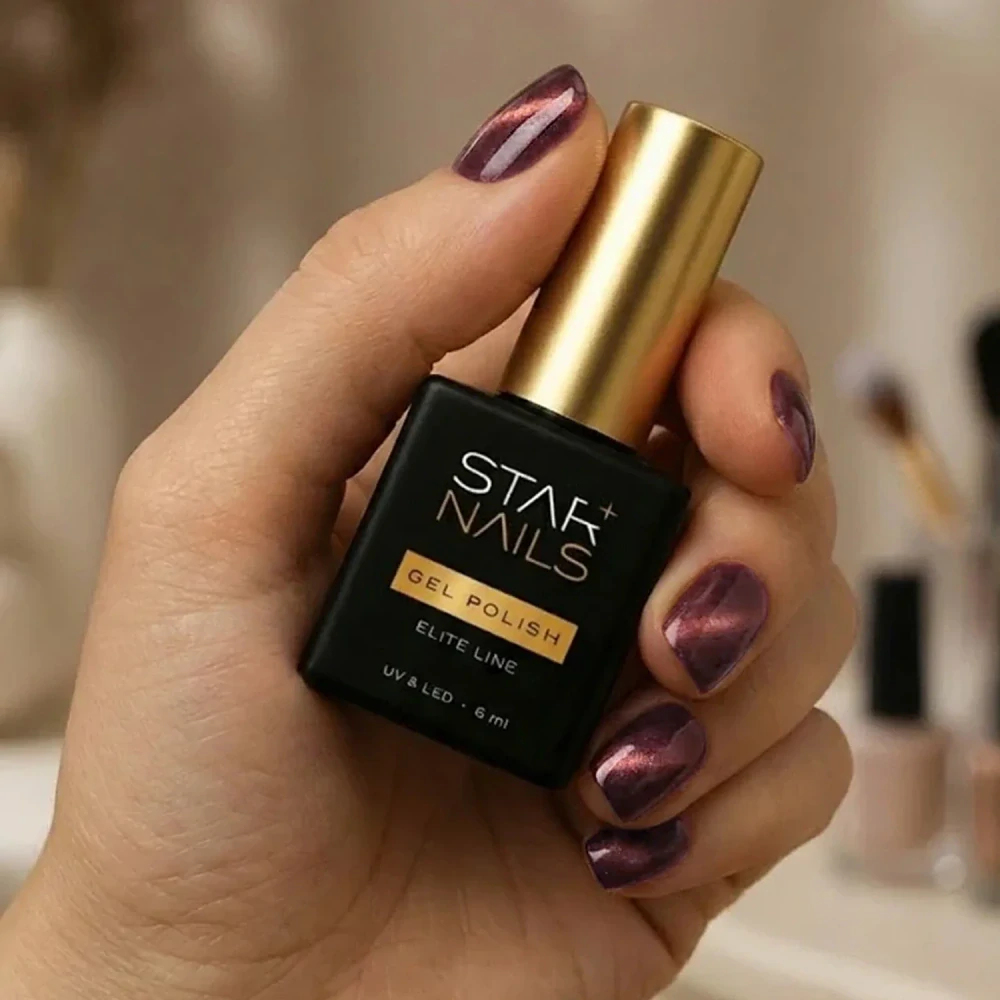 UV/LED Gel Polish Elite Line Cat Eye 6ml - 014, Scarlet Glow - šarlatově červený gel lak