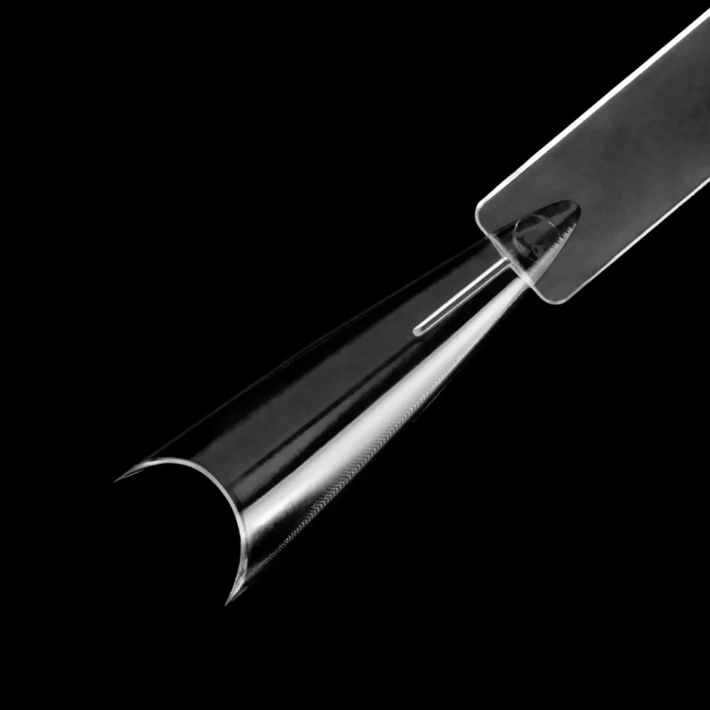 Vzorník CLEAR - tvar stiletto, obrácený vějíř, 50 tipů