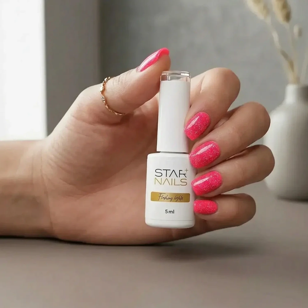 UV/LED Gel Polish Flashing Lights, 5ml - 025, Miami - sytě neonově růžový gel lak