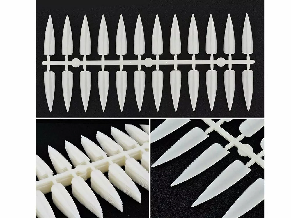 Vzorník na UV gel/ gel lak/ lak, NATURAL- tvar stiletto, tipy pro prezentační knihy 