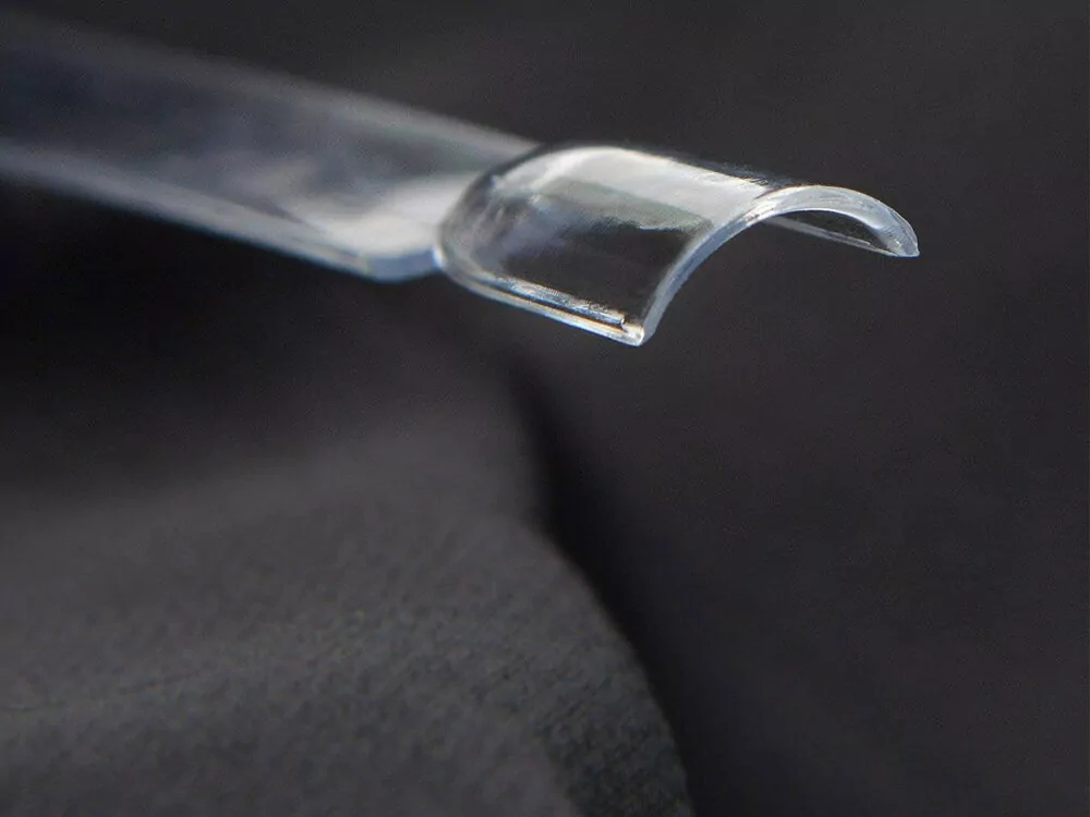 Vzorník na UV gel/ gel lak/ lak, CLEAR - tvar squoval, vějíř