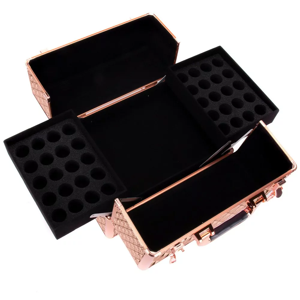 Kosmetický kufr - ROSE GOLD DIAMOND, XL