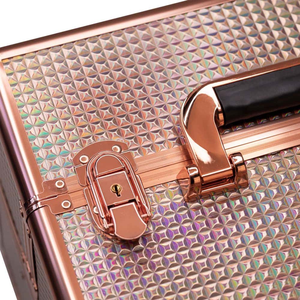 Kosmetický kufr - Rainbow Dot Rose Gold, XL