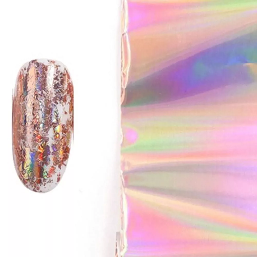 Zdobicí fólie na nehty - Holographic Rose Gold, 100cm