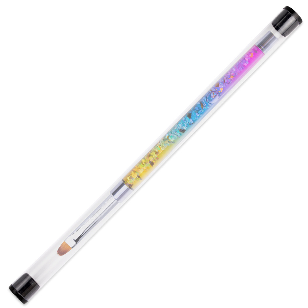 Štětec na UV gel, Rainbow NYLON - Oval 6