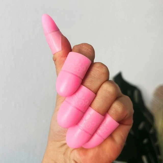 Silikonové náprstky na odstranění gel laku Pink