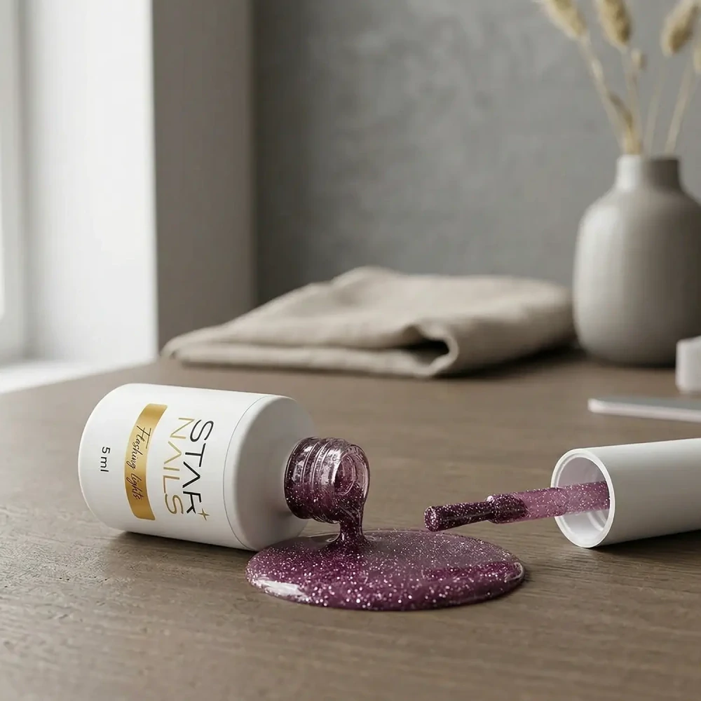 UV/LED Gel Polish Flashing Lights, 5ml - 001, Popstar - mauve růžový gel lak