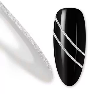 Samolepicí páska na nehty - Silver Glitter, 1 mm