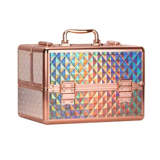 Kosmetický kufr - Rainbow Rose Golden, M