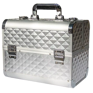 Kosmetický kufr - Diamond Silver, L