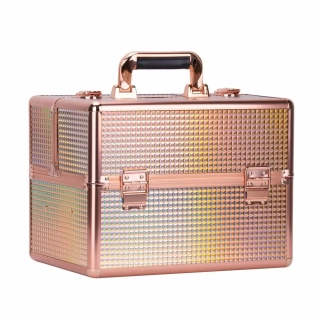 Kosmetický kufr - Rainbow Dot Rose Gold, XL