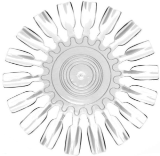 Vzorník na UV gel/gel lak/ lak, CLEAR - tvar squoval, sluníčko malé, 10ks