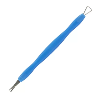 Pomůcka 2v1 k odstranění gel laku a nehtové kůžičky - modrá