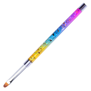 Štětec na UV gel, Rainbow NYLON - Oval 6