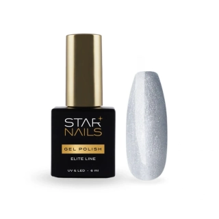 UV/LED Gel Polish Elite Line Cat Eye 6ml - 002, Blizzard - stříbrně šedý gel lak