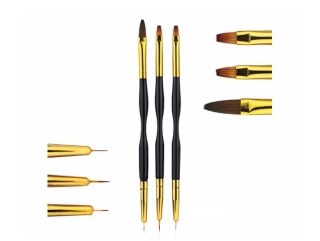 Sada 3 štětců na nehtovou modeláž a nail art