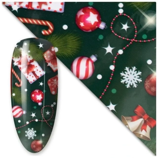 Zdobicí fólie na nehty - Christmas 01, 100cm
