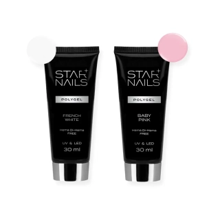 Sada STARNAILS Polygel Set French White & Baby Pink