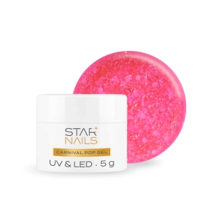 UV/LED Gel Carnival Pop, 5ml, 004 - Jazzy Strawberry - efektový gel