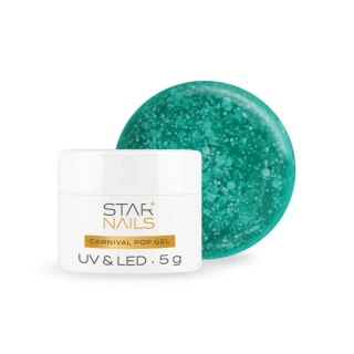 UV/LED Gel Carnival Pop, 5ml, 005 - Caribbean Green - efektový gel