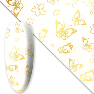 Zdobicí fólie na nehty - Gold Series Butterfly, 100cm