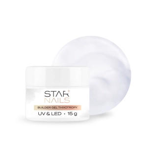 UV/LED Builder Gel Thixotropy, 15g - 002, Milky - stavební tixo gel s tekutou pamětí